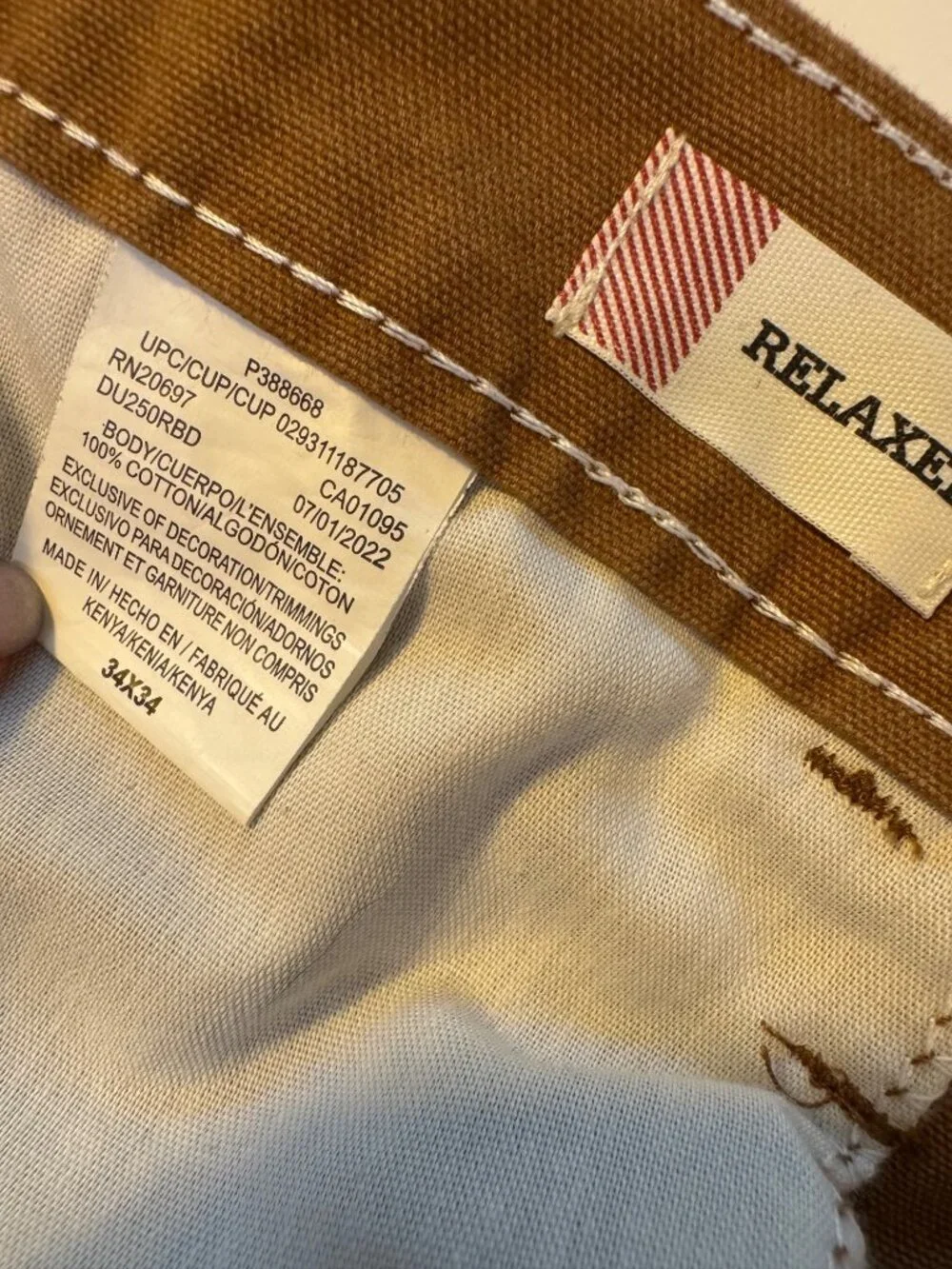 Dickies Carpenter Duck Pants 34/34 Straight Leg NWT Lightweight Canvas Cargo